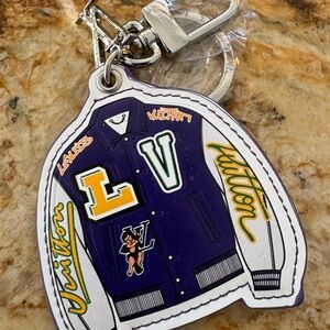 Varsity Jacket Keychain in Purple and Yellow